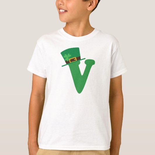 St Patricks Day Letter V Alphabet T-shirt (Voorkant)
