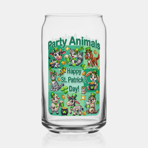 St. Patrick's Day Leuke en Schattige "Party Animal Blikvorm Glas