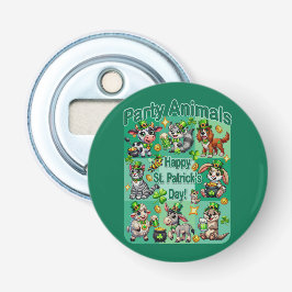 St. Patrick's Day Leuke en Schattige "Party Animal Button Flesopener