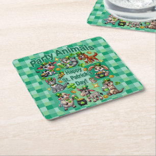 St. Patrick's Day Leuke en Schattige "Party Animal Kartonnen Onderzetters