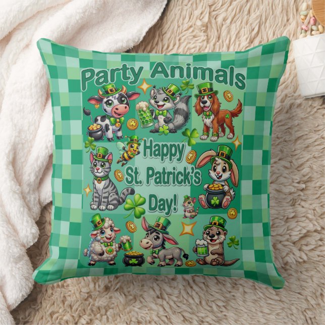 St. Patrick's Day Leuke en Schattige "Party Animal Kussen (Deken)