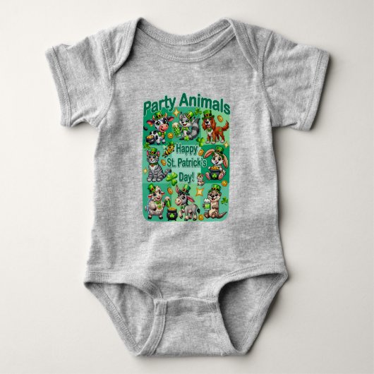 St. Patrick's Day Leuke en Schattige "Party Animal Romper (Voorkant)