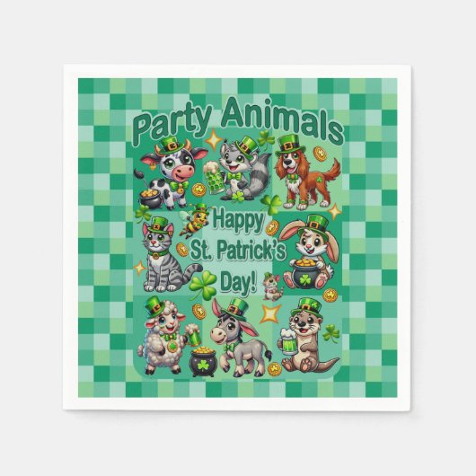 St. Patrick's Day Leuke en Schattige "Party Animal Servet (Voorkant)
