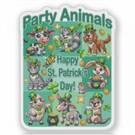 St. Patrick's Day Leuke en Schattige "Party Animal Sticker