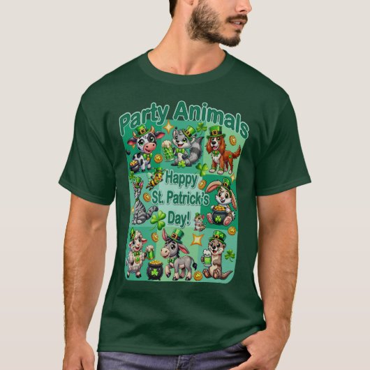 St. Patrick's Day Leuke en Schattige "Party Animal T-shirt (Voorkant)