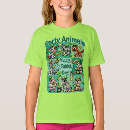 St. Patrick's Day Leuke en Schattige "Party Animal T-shirt (Voorkant)