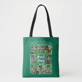 St. Patrick's Day Leuke en Schattige "Party Animal Tote Bag
