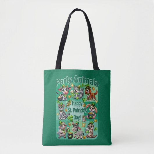 St. Patrick's Day Leuke en Schattige "Party Animal Tote Bag (Voorkant)