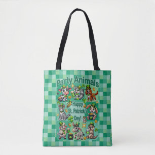 St. Patrick's Day Leuke en Schattige "Party Animal Tote Bag