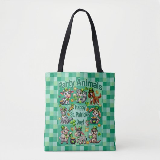 St. Patrick's Day Leuke en Schattige "Party Animal Tote Bag (Voorkant)