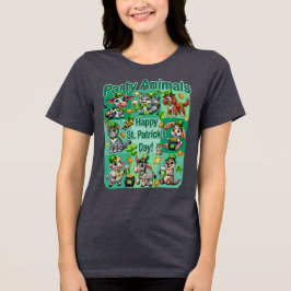 St. Patrick's Day Leuke en Schattige "Party Animal Tri-Blend Shirt