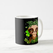 St Patrick's Day Leuke Sloth Kinder Groene Shamroc Koffiemok (Voorkant rechts)