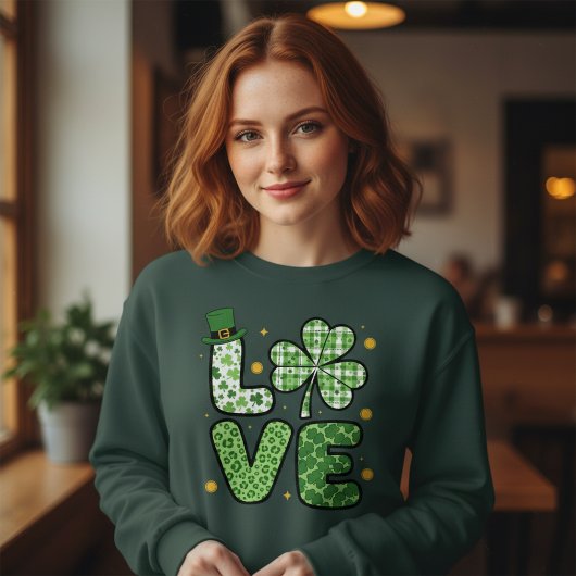 St. Patrick's Day LIEFDE Groen Gemengde Patronen K Trui
