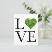 St. Patrick's day | Liefde | Groen glitterhart Briefkaart (Staand voorkant)