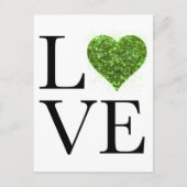 St. Patrick's day | Liefde | Groen glitterhart Briefkaart (Voorkant)