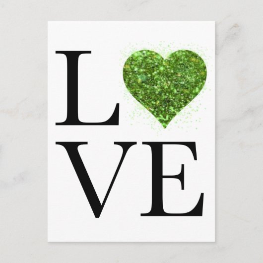 St. Patrick's day | Liefde | Groen glitterhart Briefkaart (Voorkant)