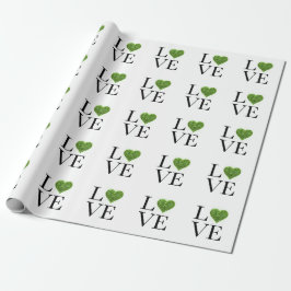 St. Patrick's day | Liefde | Groen glitterhart Cadeaupapier