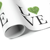 St. Patrick's day | Liefde | Groen glitterhart Cadeaupapier (Rol Hoek)