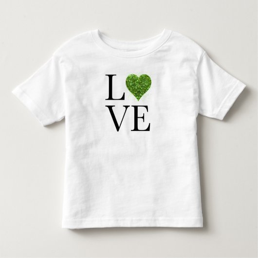 St. Patrick's day | Liefde | Groen glitterhart Kinder Shirts (Voorkant)