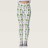 St. Patrick's day | Liefde | Groen glitterhart Leggings (Voorkant)