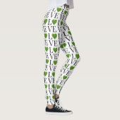 St. Patrick's day | Liefde | Groen glitterhart Leggings (Rechts)