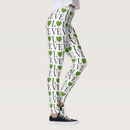 St. Patrick's day | Liefde | Groen glitterhart Leggings