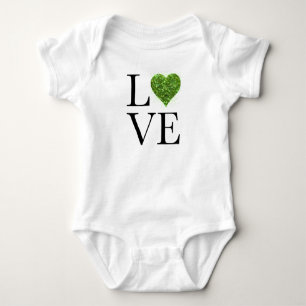 St. Patrick's day   Liefde   Groen glitterhart Romper