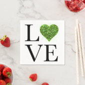 St. Patrick's day | Liefde | Groen glitterhart Servet (Insitu)