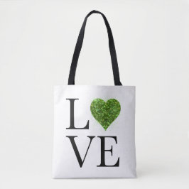 St. Patrick's day | Liefde | Groen glitterhart Tote Bag