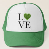 St. Patrick's day | Liefde | Groen glitterhart Trucker Pet (Voorkant)