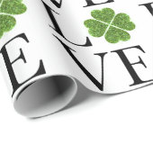 St. Patrick's day | Liefde | groene glitter shamro Cadeaupapier (Rol Hoek)