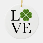 St. Patrick's day | Liefde | groene glitter shamro Keramisch Ornament (Voorkant)