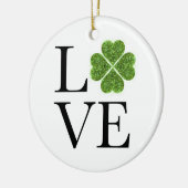 St. Patrick's day | Liefde | groene glitter shamro Keramisch Ornament (Links)