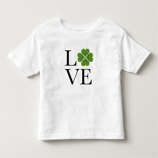 St. Patrick's day | Liefde | groene glitter shamro Kinder Shirts (Voorkant)