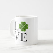 St. Patrick's day | Liefde | groene glitter shamro Koffiemok (Voorkant links)