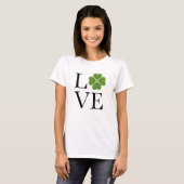 St. Patrick's day | Liefde | groene glitter shamro T-shirt (Voorkant volledig)