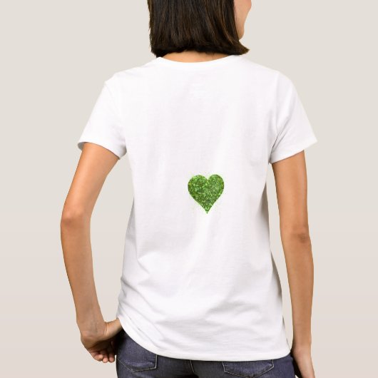 St. Patrick's day | Liefde | groene glitter shamro T-shirt (Achterkant)