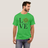 St. Patrick's day | Liefde | groene glitter shamro T-shirt (Voorkant volledig)
