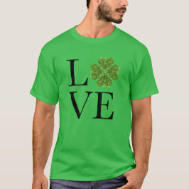 St. Patrick's day | Liefde | groene glitter shamro T-shirt