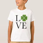 St. Patrick's day | Liefde | groene glitter shamro T-shirt (Voorkant)
