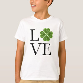 St. Patrick's day | Liefde | groene glitter shamro T-shirt