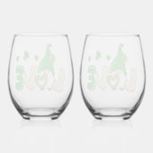 St. Patrick's Day Liefdeskabouter Wijnglas Zonder Voet (Achterkant)