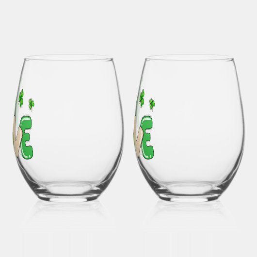 St. Patrick's Day Liefdeskabouter Wijnglas Zonder Voet (Links)