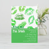 St. Patrick's Day Lips Invitation Kaart (Staand voorkant)