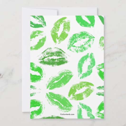 St. Patrick's Day Lips Invitation Kaart (Achterkant)