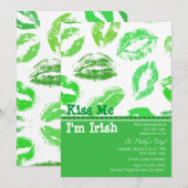 St. Patrick's Day Lips Invitation Kaart (Voorkant / Achterkant)