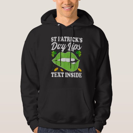 St Patricks Day Lips Shamrock St Patrick's Day Hoodie (Voorkant)