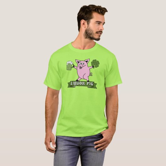 St Patricks Day Liquor Pig T-shirt (Voorkant volledig)