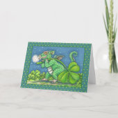 ST. PATRICK'S DAY LITTLE IRISH DRAGON FANTASY FEESTDAGEN KAART (Voorkant)