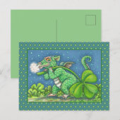 ST. PATRICK'S DAY LITTLE IRISH DRAGON FANTASY FEESTDAGENKAART (Voorkant / Achterkant)